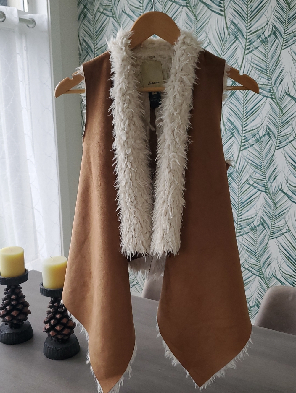 Elevenses-Anthropologie Sz. Small Faux Suede & UNREAL FUR- Super Soft Like NEW